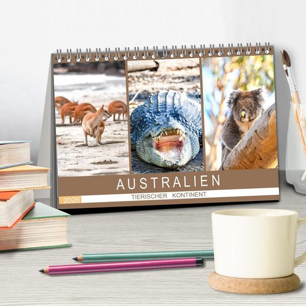 Produktbild: Australien, tierischer Kontinent (Tischkalender 2026 DIN A5 quer), CALVENDO Monatskalender
