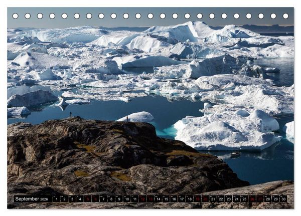 Produktbild: GR&Ouml;NLAND Eisfjord und Diskobucht (Tischkalender 2026 DIN A5 quer), CALVENDO Monatskalender