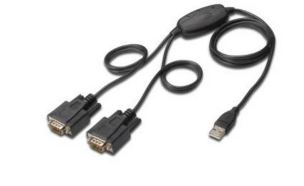 Produktbild: Digitus USB 1.1, Seriell Adapter [1x USB 2.0 Stecker A - 2x D-SUB-Stecker 9pol.] 1.20 m
