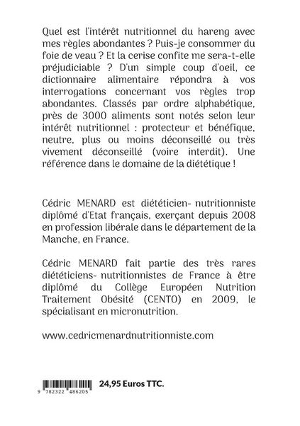 Produktbild: Dictionnaire alimentaire adapt&eacute; aux r&egrave;gles abondantes.