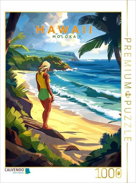 Produktbild: CALVENDO Puzzle Wellengang auf Moloka'i | 1000 Teile Lege-Gr&ouml;&szlig;e 64x48cm Foto-Puzzle f&uuml;r gl&uuml;ckliche Stunden