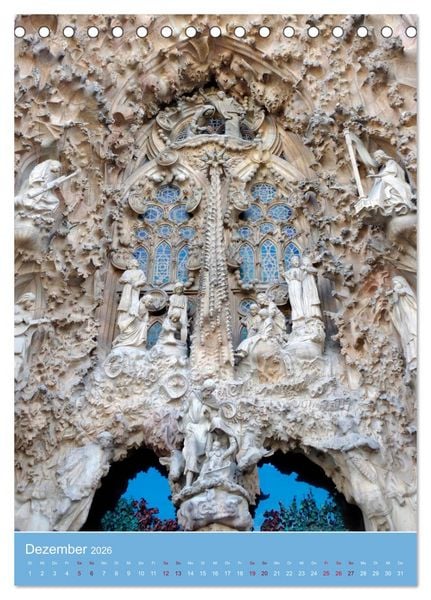 Produktbild: Sagrada Fam&iacute;lia - Gaud&iacute;s unvollendetes Meisterwerk (Tischkalender 2026 DIN A5 hoch), CALVENDO Monatskalender