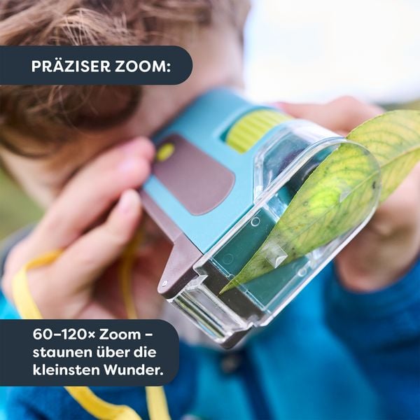 Produktbild: HABA 2013655001 - Terra Kids, Mission Micromania, Pocket-Mikroskop, Mini-Mikroskop f&uuml;r Kinder inkl. Tasche, Adventure to go/No.10