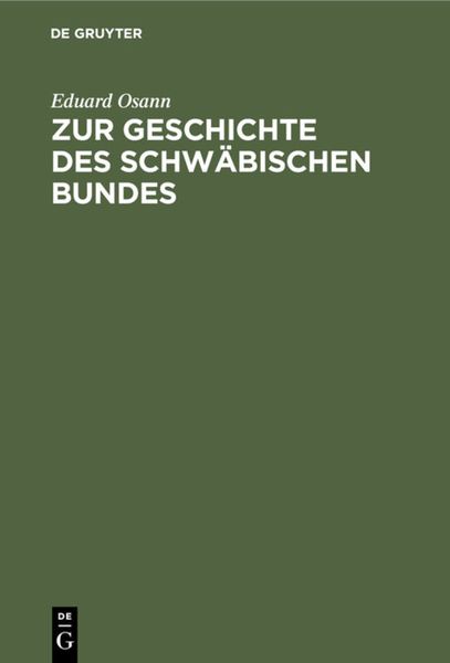 Produktbild: Zur Geschichte des schw&auml;bischen Bundes