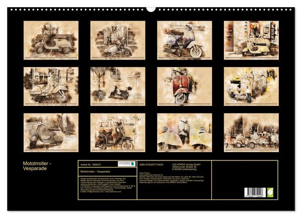 Produktbild: Mototrroller - Vesparade (Wandkalender 2026 DIN A2 quer), CALVENDO Monatskalender