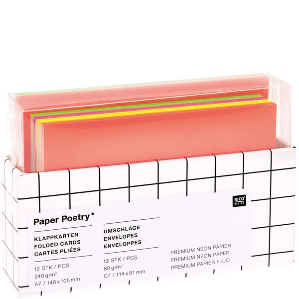 Kartenset A7/C7, Neon Mix , 24-tlg.