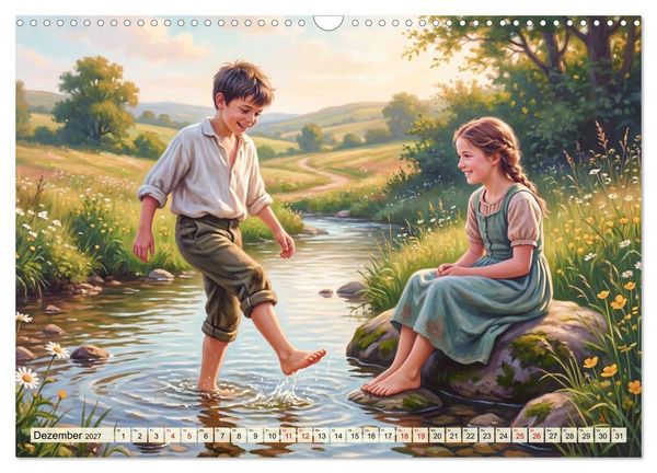 Produktbild: Gl&uuml;ckliche Kindertage - Impressionen aus vergangen Zeiten (Wandkalender 2027 DIN A3 quer), CALVENDO Monatskalender