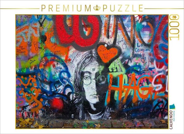 CALVENDO Puzzle PRAG... wo der Frieden seine Mauer hat | 1000 Teile Lege-Größe 64x48cm Foto-Puzzle für glückliche Stunden