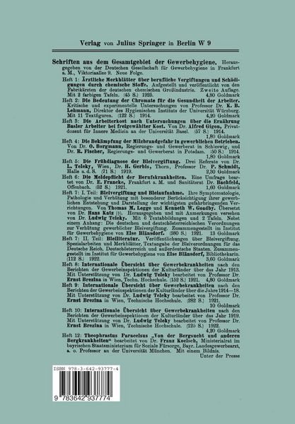 Produktbild: Die deutsche Bleifarbenindustrie vom Standpunkt der Hygiene