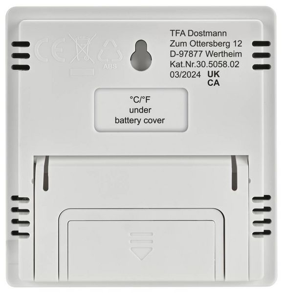 Produktbild: TFA Dostmann Thermo-/Hygrometer Wei&szlig; 30.5058.02