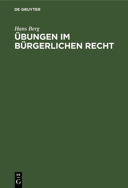 Produktbild: &Uuml;bungen im B&uuml;rgerlichen Recht