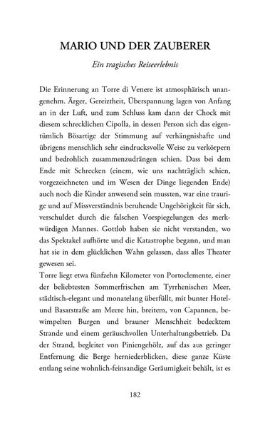 Produktbild: Mario und der Zauberer und andere Erz&auml;hlungen aus dem Sp&auml;twerk