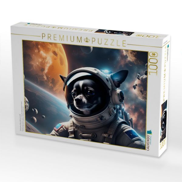 Produktbild: CALVENDO Puzzle Chihuahua Raumfahrer im All | 1000 Teile Lege-Gr&ouml;&szlig;e 64x48cm Foto-Puzzle f&uuml;r gl&uuml;ckliche Stunden