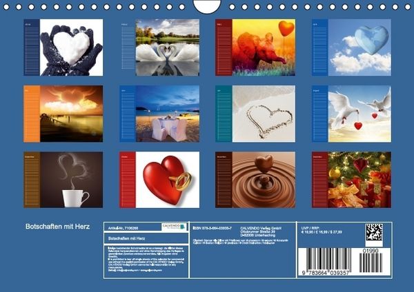Produktbild: Botschaften mit Herz! (Wandkalender immerw&auml;hrend DIN A4 quer)