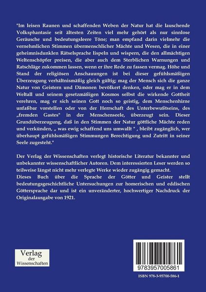 Produktbild: Von der Sprache der G&ouml;tter und Geister