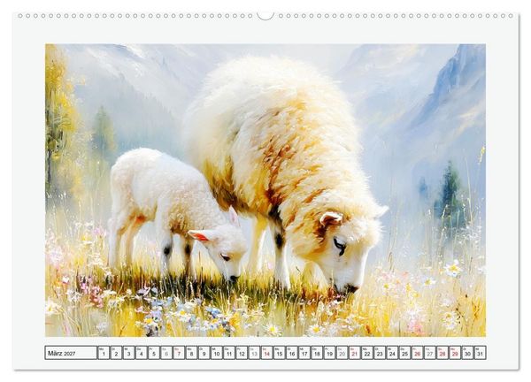 Produktbild: Schafe. Friedliche Tiere in sanften Naturmomenten (Wandkalender 2027 DIN A2 quer), CALVENDO Monatskalender