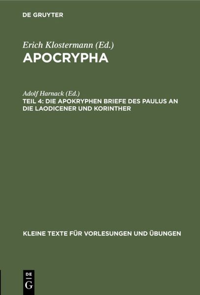 Produktbild: Die apokryphen Briefe des Paulus an die Laodicener und Korinther