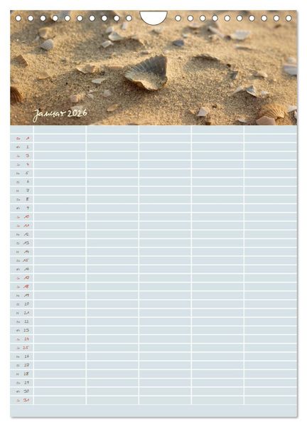 Produktbild: Kleine Sand-Sch&ouml;nheiten / Familienplaner (Wandkalender 2026 DIN A4 hoch), CALVENDO Monatskalender