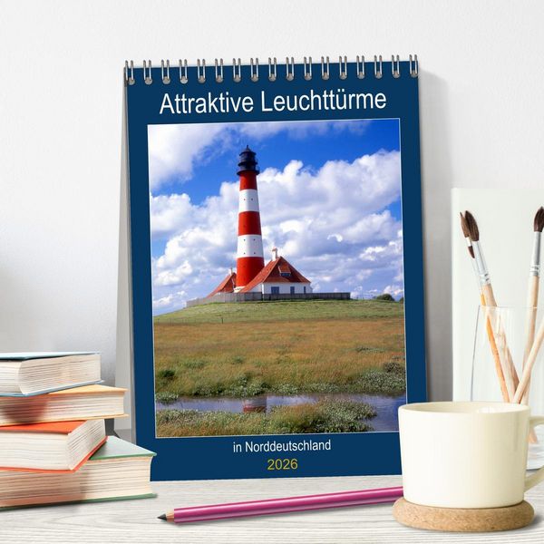Produktbild: Attraktive Leuchtt&uuml;rme (Tischkalender 2026 DIN A5 hoch), CALVENDO Monatskalender
