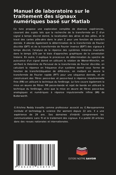 Produktbild: Manuel de laboratoire sur le traitement des signaux num&eacute;riques bas&eacute; sur Matlab