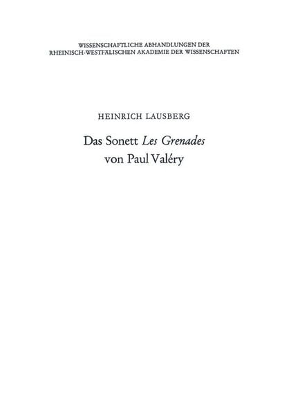 Produktbild: Das Sonett Les Grenades von Paul Val&eacute;ry