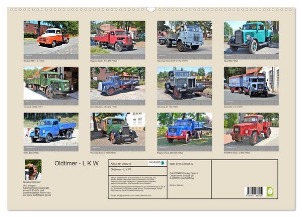 Produktbild: Oldtimer - L K W (Wandkalender 2026 DIN A2 quer), CALVENDO Monatskalender
