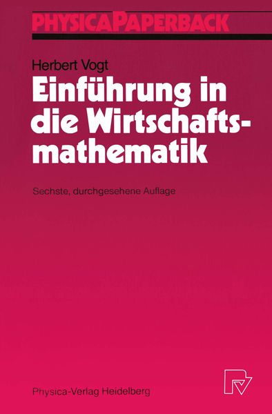 Produktbild: Einf&uuml;hrung in die Wirtschaftsmathematik
