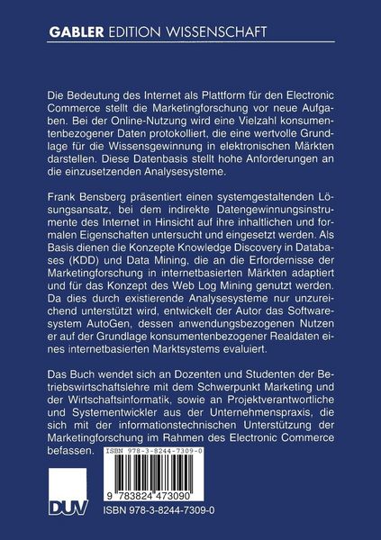 Produktbild: Web Log Mining als Instrument der Marketingforschung
