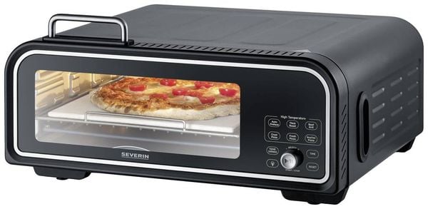 Severin Serico Elektro Pizzaofen mit Display, mit Pizzastein, Timerfunktion Schwarz