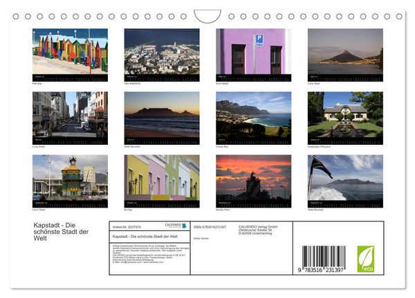 Produktbild: Kapstadt - Die sch&ouml;nste Stadt der Welt (Wandkalender 2026 DIN A4 quer), CALVENDO Monatskalender