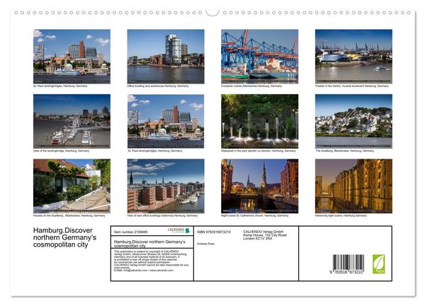 Produktbild: Hamburg.Discover northern Germany&rsquo;s cosmopolitan city (High Quality Premium Wall Calendar 2026 DIN A2 landscape),CALVENDO 12 Month Wall Calendar