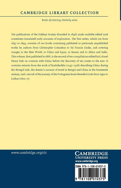 Produktbild: Cathay and the Way Thither