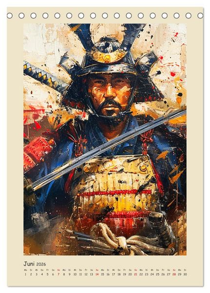 Produktbild: Samurai. Kunstvolle Darstellungen historischer Krieger (Tischkalender 2026 DIN A5 hoch), CALVENDO Monatskalender