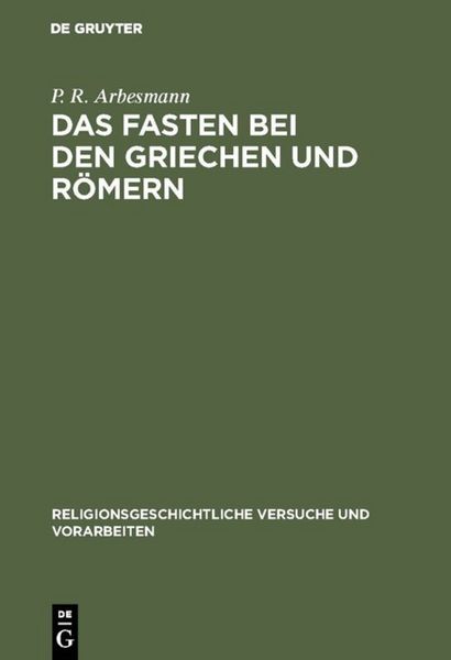 Produktbild: Das Fasten bei den Griechen und R&ouml;mern