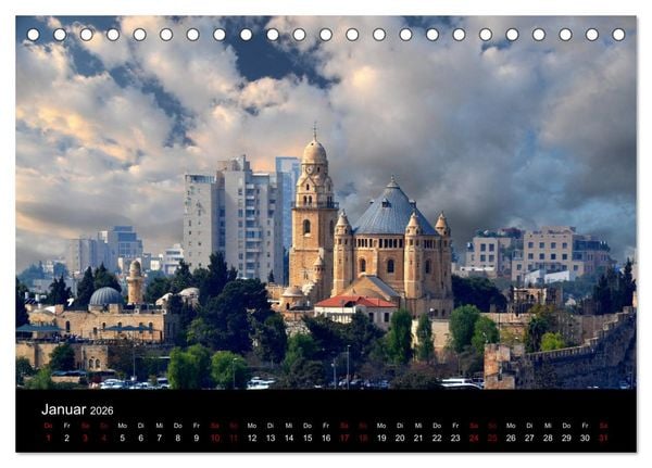 Produktbild: Jerusalem, Bilder die einen bewegen (Tischkalender 2026 DIN A5 quer), CALVENDO Monatskalender