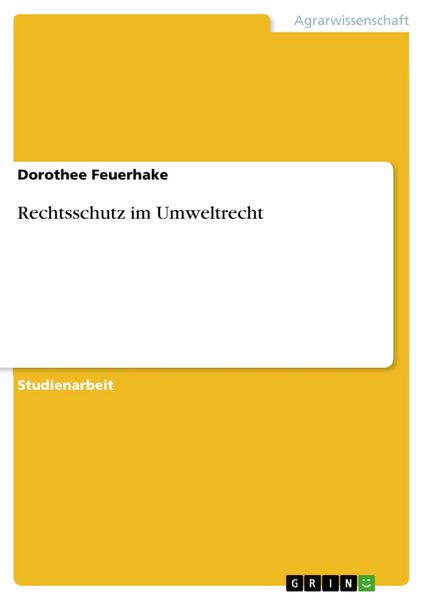 Produktbild: Rechtsschutz im Umweltrecht