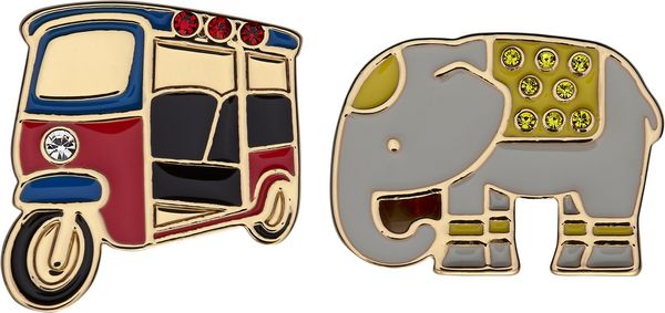 Produktbild: Moleskine Country Pins Thailand (2er-Set), Tuk-Tuk+ Elefant