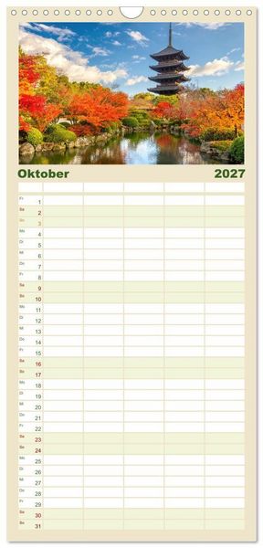 Produktbild: Familienplaner 2027 - Japan - Im Land der aufgehenden Sonne. mit 5 Spalten (Wandkalender, 21 x 45 cm) CALVENDO