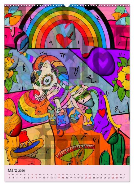 Produktbild: Nico Bielows Dia los Muertos (Wandkalender 2026 DIN A2 hoch), CALVENDO Monatskalender