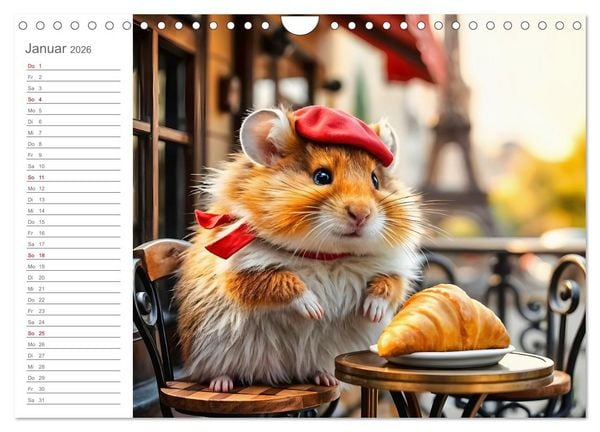Produktbild: Nagertrip - Ein kleiner Hamster entdeckt die gro&szlig;e Welt (Wandkalender 2026 DIN A4 quer), CALVENDO Monatskalender