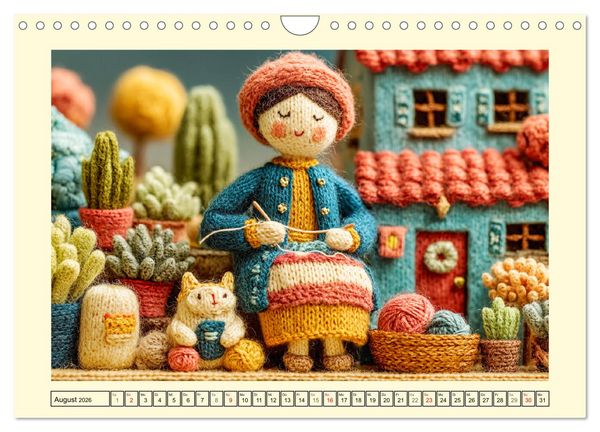 Produktbild: Wollige Maschenwelt. Gestrickte Harmonie f&uuml;r gem&uuml;tliche Momente (Wandkalender 2026 DIN A4 quer), CALVENDO Monatskalender