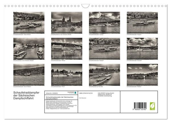 Produktbild: Schaufelraddampfer der S&auml;chsischen Dampfschiffahrt (Wandkalender 2026 DIN A3 quer), CALVENDO Monatskalender