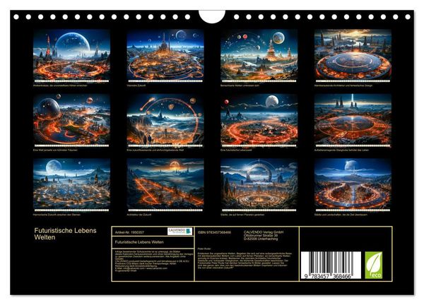 Produktbild: Futuristische Lebens Welten (Wandkalender 2026 DIN A4 quer), CALVENDO Monatskalender