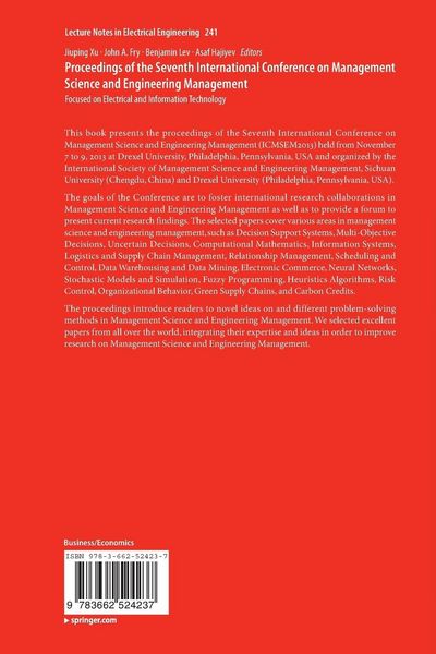 Produktbild: Proceedings of the Seventh International Conference on Management Science and Engineering Management