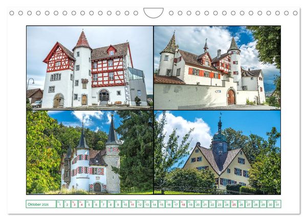 Produktbild: Schl&ouml;sser und Burgen in der n&ouml;rdlichen Schweiz (Wandkalender 2026 DIN A4 quer), CALVENDO Monatskalender