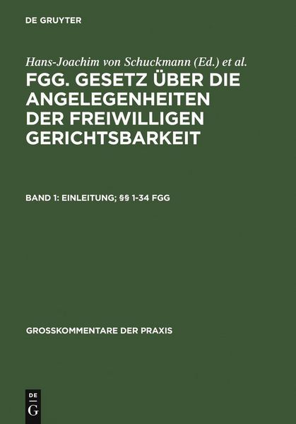 Produktbild: Einleitung; &sect;&sect; 1-34 FGG