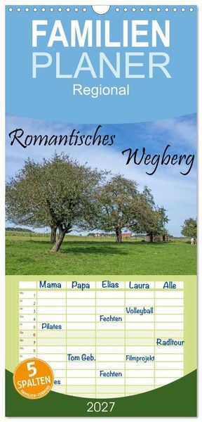 Produktbild: Familienplaner 2027 - Romantisches Wegberg mit 5 Spalten (Wandkalender, 21 x 45 cm) CALVENDO
