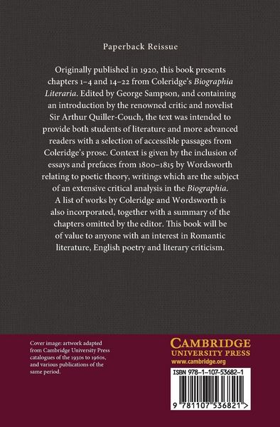 Produktbild: Coleridge Biographia Literaria Chapters I-IV, XIV-XXII, Wordsworth Prefaces and Essays on Poetry 1800-1815