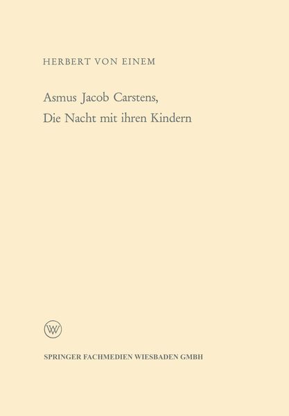Produktbild: Asmus Jacob Carstens, Die Nacht mit ihren Kindern