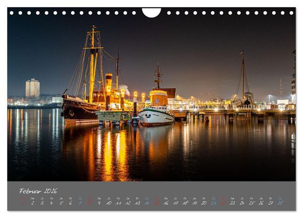 Produktbild: So sch&ouml;n ist Kiel im Dunkeln (Wandkalender 2026 DIN A4 quer), CALVENDO Monatskalender